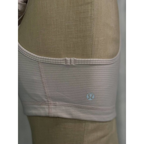 Lululemon Practice Freely Tank Racerback Striped Sports Bra Size 6 Light Pink - Picture 7 of 13